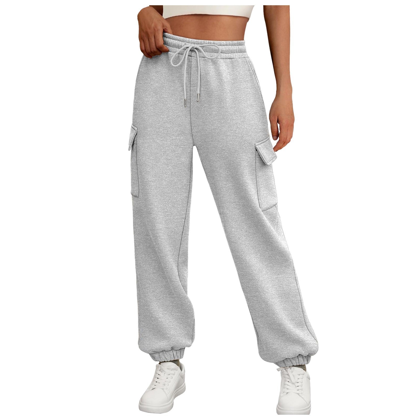 Women's Sweatpants Fleece Lined Baggy Athletic Jogger Trousers With Pockets Fall Casual Trendy Cargo Pants Fall Outfits Fleece Era