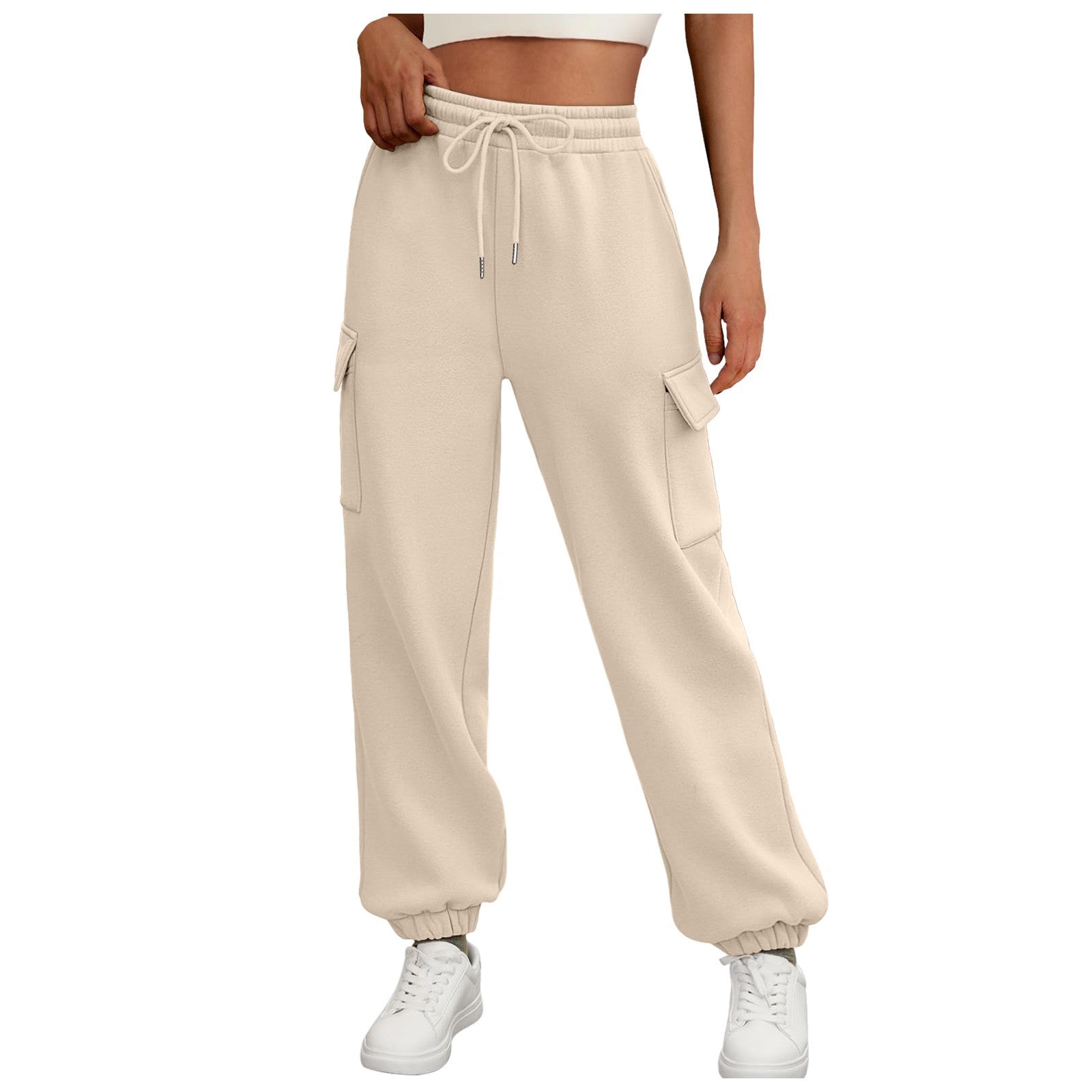 Women's Sweatpants Fleece Lined Baggy Athletic Jogger Trousers With Pockets Fall Casual Trendy Cargo Pants Fall Outfits Fleece Era
