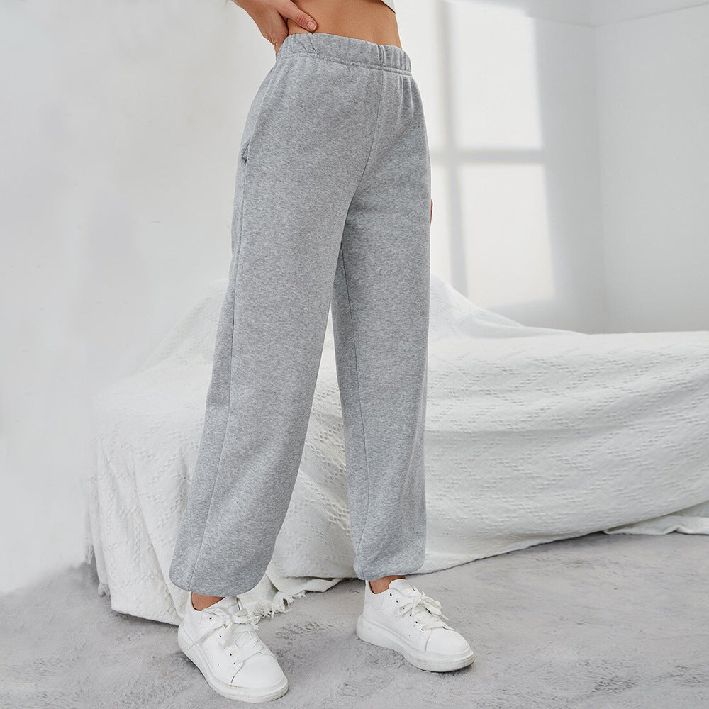 Simple Straight Casual Pants High Top Sports Fleece-lined Trousers Fleece Era