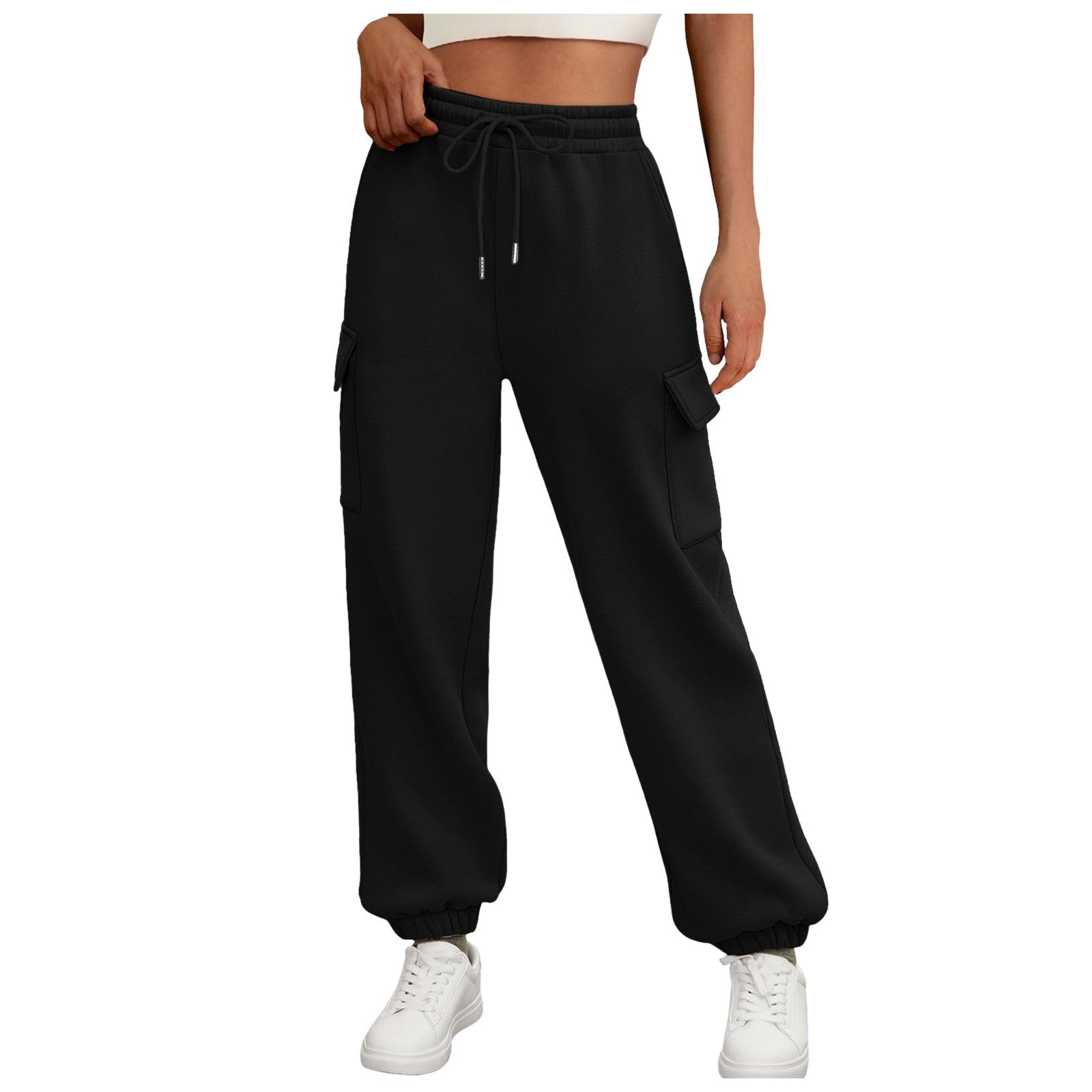 Women's Sweatpants Fleece Lined Baggy Athletic Jogger Trousers With Pockets Fall Casual Trendy Cargo Pants Fall Outfits Fleece Era